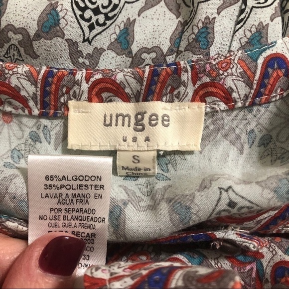 Umgee Floral Boho Festival Ready Mini Dress Size Small - Picture 7 of 7